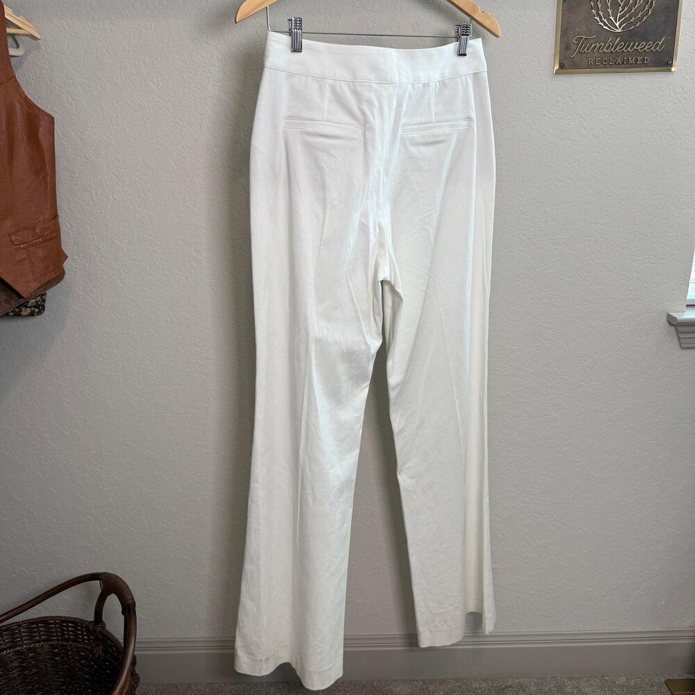 Women's Alice & Olivia White Seamed Flare Bottom Dress Pants Size 8 NWOT - Picture 7 of 13